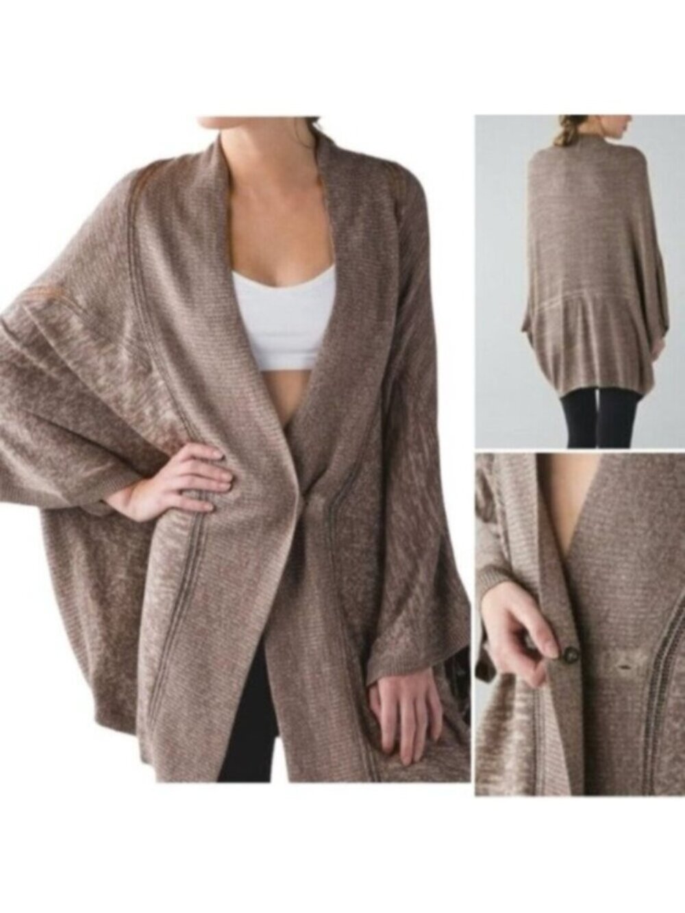 Lululemon ^* Breeze Easy Wrap Heathered Cool Cocoa / Heathered Cashew